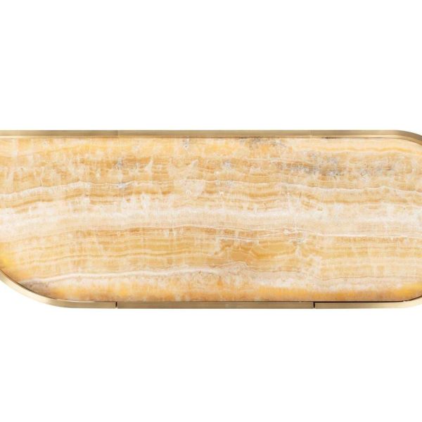 Sahara TV Cabinet, Brass, Miel Onyx, Handmade by Greenapple - Image 3
