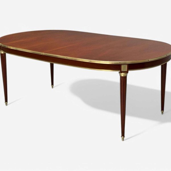 Maison Jansen Louis XVI Style Mahogany Bronze Dining Table, France, 1920s - Image 4