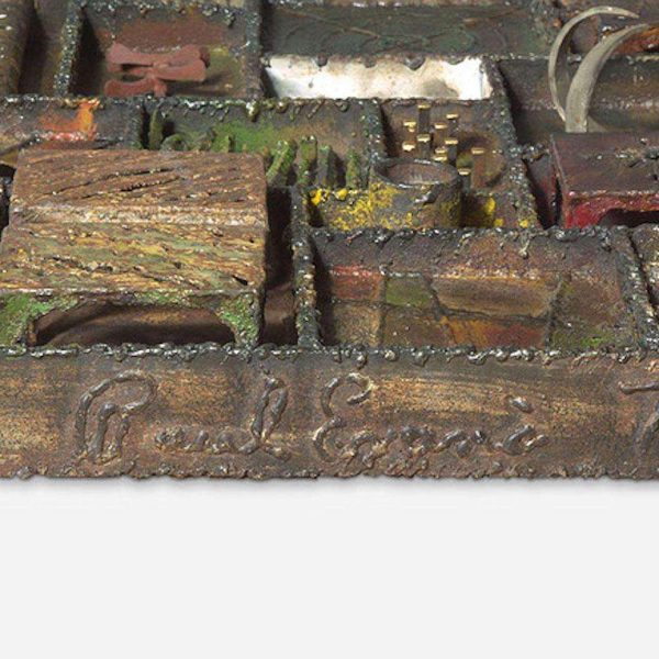 Rare Welded Steel, Polychrome, Gilt and Patinated Wall Sculpture by Paul Evans - Image 8