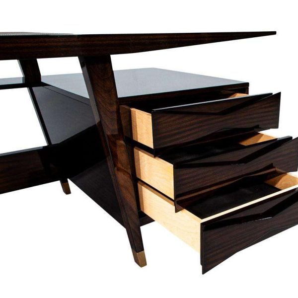 Custom Modern Walnut Executive Desk by Carrocel - Image 9