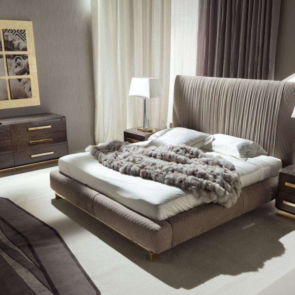 Giorgio infinity Upholstered King Size Bed Pleated Quilted Velvet Headboard - Image 9