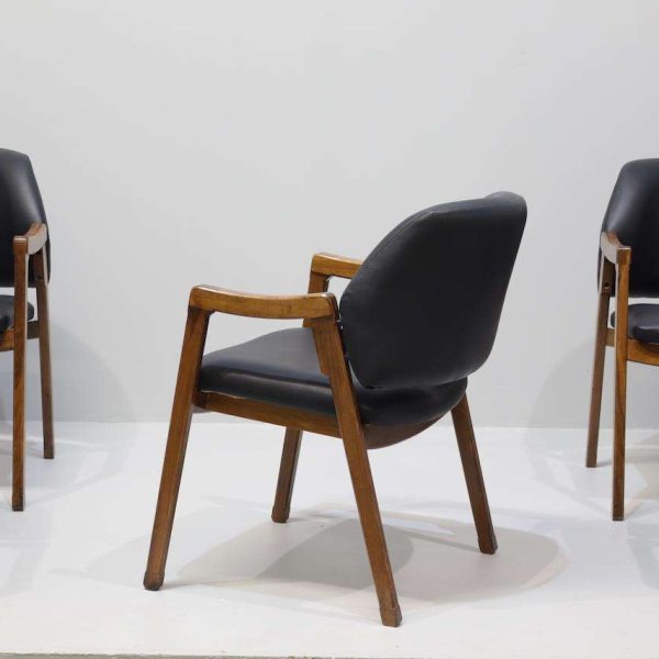 Chairs/Armchairs for Cassina Model 814 Leather, Set of Six by Ico Parisi - Image 14
