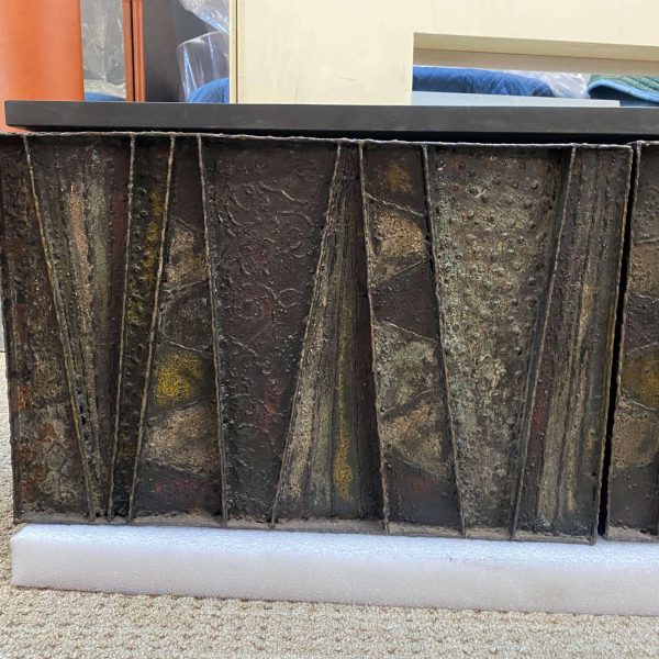 Paul Evans 'PE-19' Deep Relief Floating Wall Cabinet with Slate Top, 1964 - Image 7