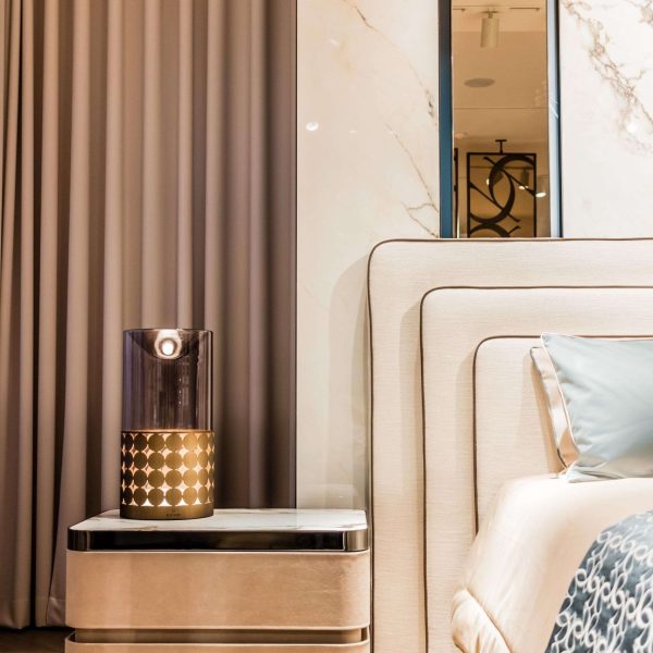Pair Art Deco Style Elie Saab Maison Nabuk Marble Essence Nightstand, Italy - Image 8