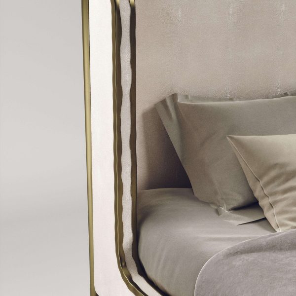 Shagreen Bed with Bronze-Patina Brass Details by R&Y Augousti - Image 5