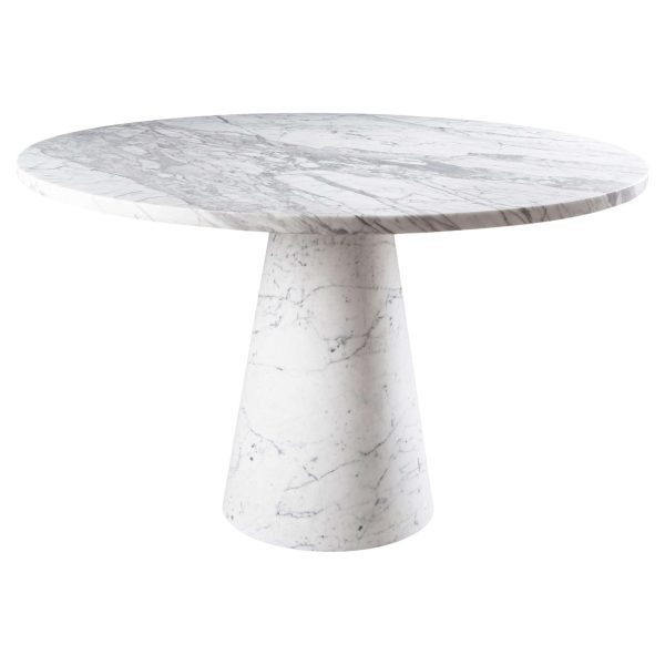 New Modern Dining Table in White Marble by Karen Chekerdjian