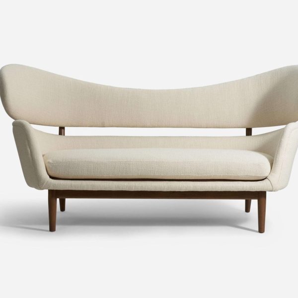 Finn Juhl Rare Important Sofa Walnut Fabric, Baker Furniture United States 1951 - Image 2