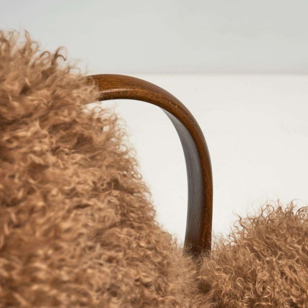Danish Two-Seater Model 96 Banana Sofa in Tibetan Sheepskin, 1954 - Image 11