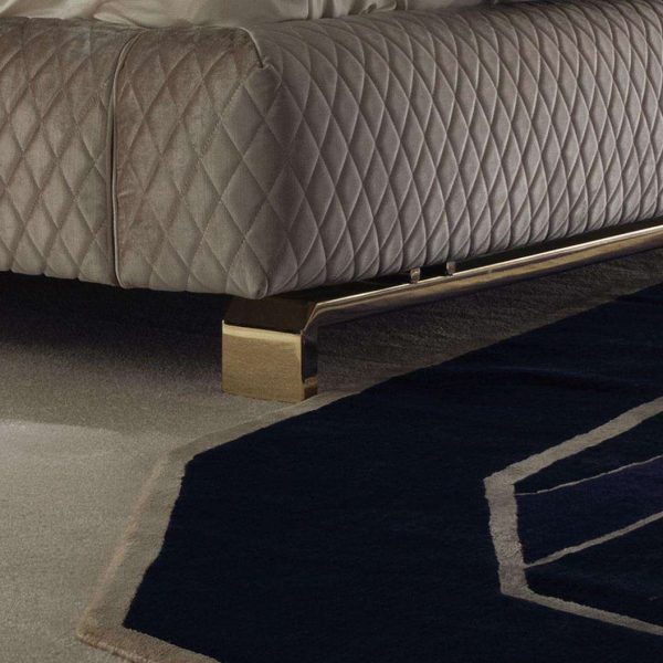 Giorgio infinity Upholstered King Size Bed Pleated Quilted Velvet Headboard - Image 4