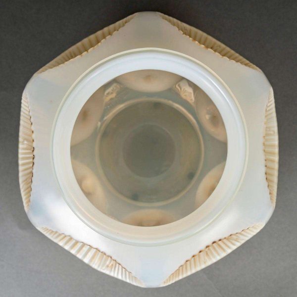 1927 René Lalique Vase Picardie Cased Opalescent Glass With Sepia Patina - Image 5