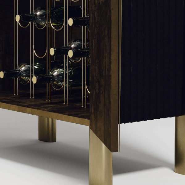 Shagreen Bar Cabinet with Bronze-Patina Brass Details by R&Y Augousti - Image 4