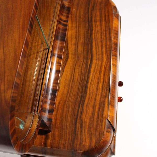 Art Deco Walnut Vintage Pair of Nightstands or Chests or Commodes 1930s Vienna - Image 9