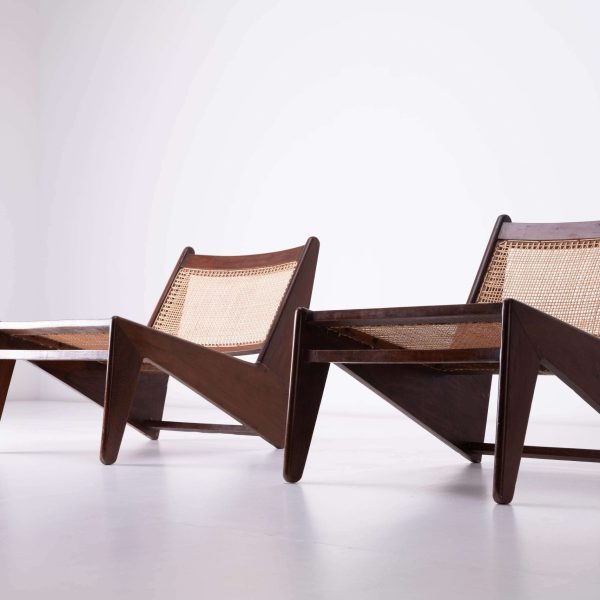 Vintage Patinated Pierre Jeanneret Kangaroo Chairs from Chandigarh, India - Image 9