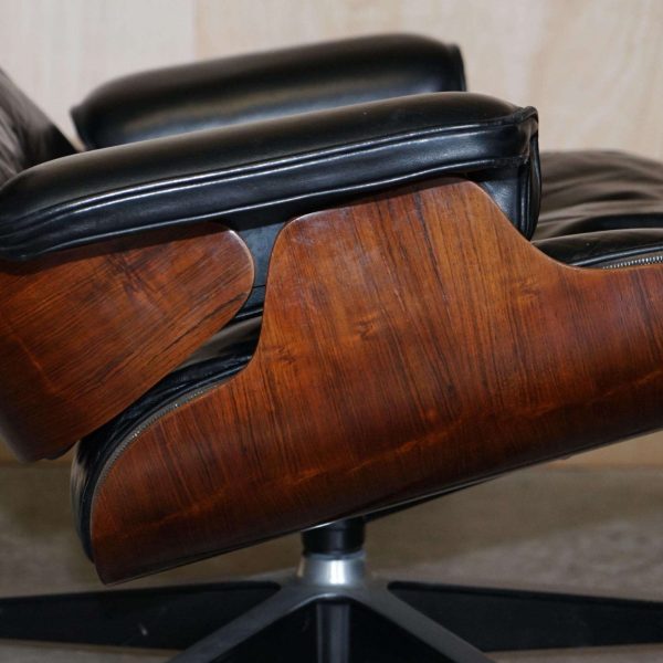 Restored 1960 Herman Miller No1 Hardwood Eames Lounge Armchair and Ottoman - Image 10