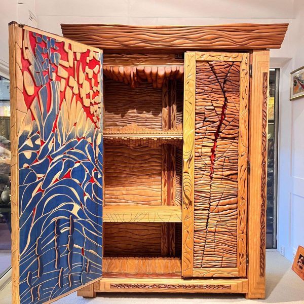 Handcrafted Wooden Armoire by Lucien Bénière - Image 2