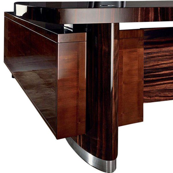 Giorgio Collection Luna Ebony Macassar and Sycamore Desk in High Gloss Finish - Image 7