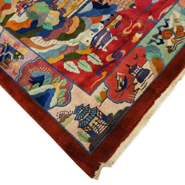 1920s Scenic Chinese Art Deco Carpet by Nichols Workshop - Image 8