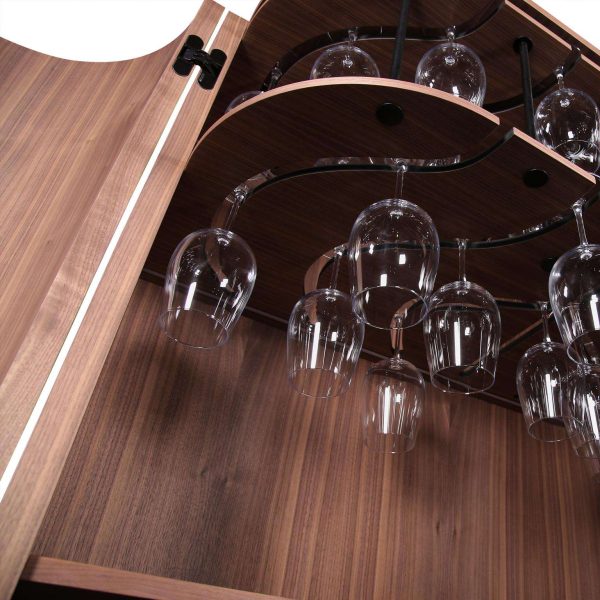 Modern Home Wine Bar Cabinet in Brushed Bronze, Brass, Copper - Image 7