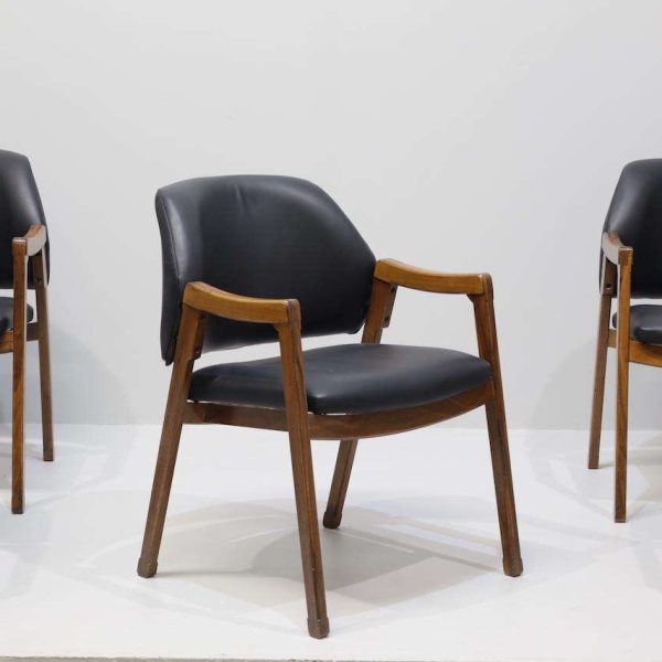Chairs/Armchairs for Cassina Model 814 Leather, Set of Six by Ico Parisi - Image 4
