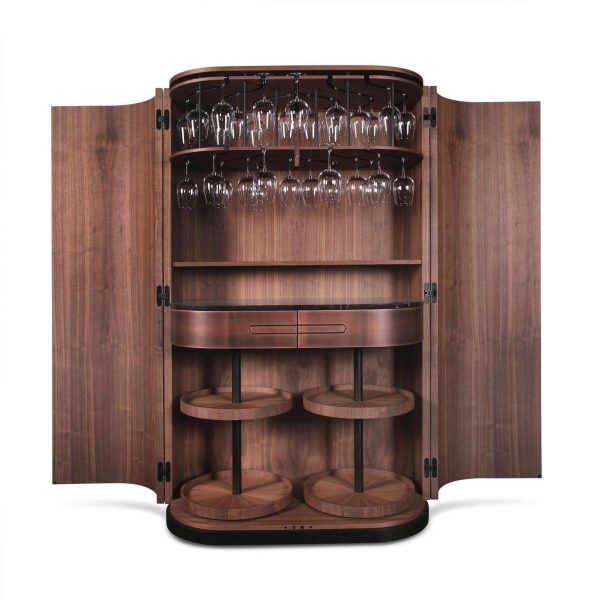 Modern Home Wine Bar Cabinet in Brushed Bronze, Brass, Copper - Image 4