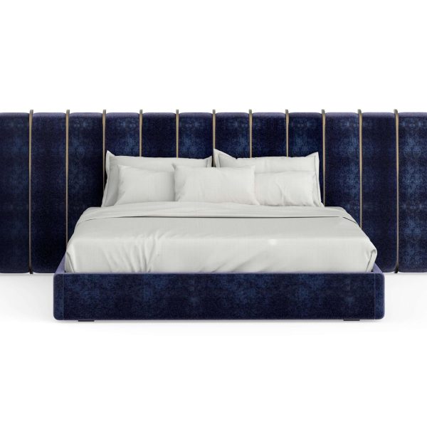 Modern Brass DEDAR Silk Velvet Bed US King Handmade Portugal Greenapple - Image 2