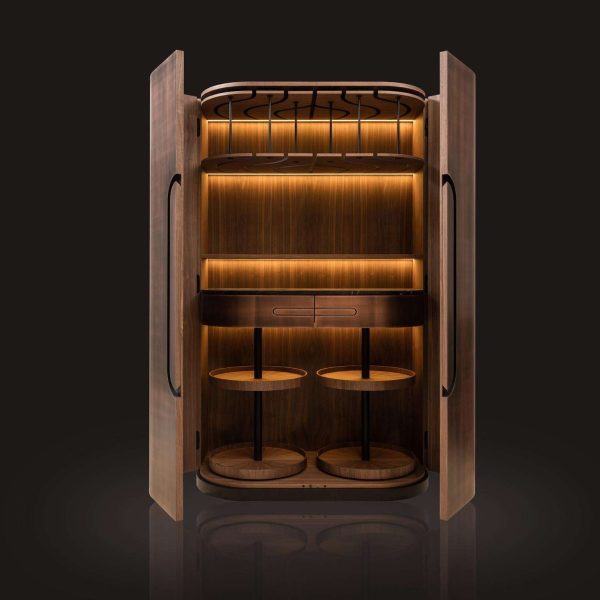 Modern Home Wine Bar Cabinet in Brushed Bronze, Brass, Copper - Image 9