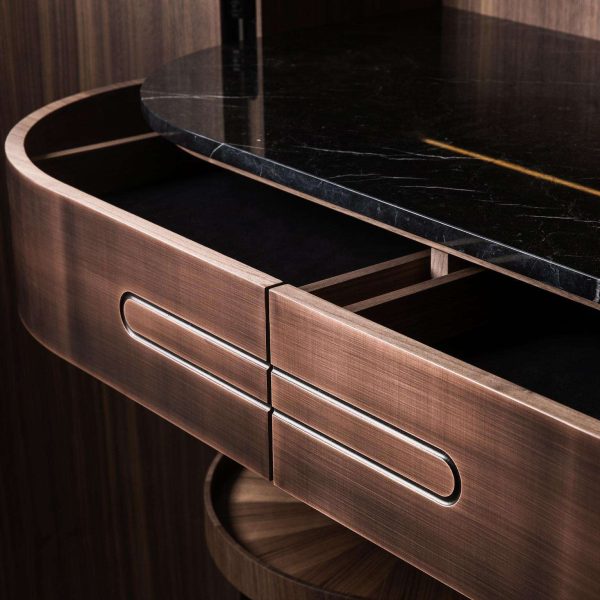 Modern Home Wine Bar Cabinet in Brushed Bronze, Brass, Copper - Image 13