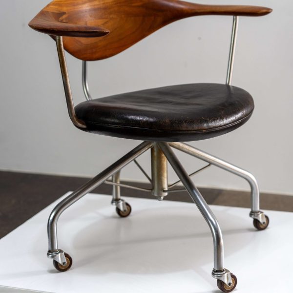 JH 502 Swivel Chair by Hans Wegner for Johannes Hansen, Denmark 1950s - Image 6