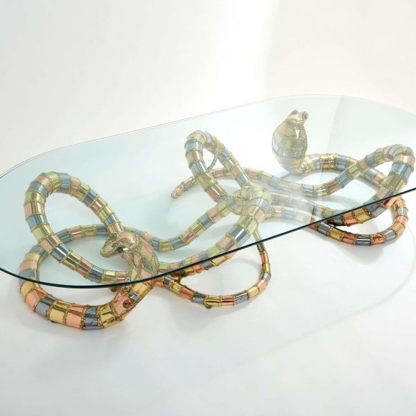 Signed Isabelle Faure Cobra Sculpture XL Coffee Table, 1970s - Image 5