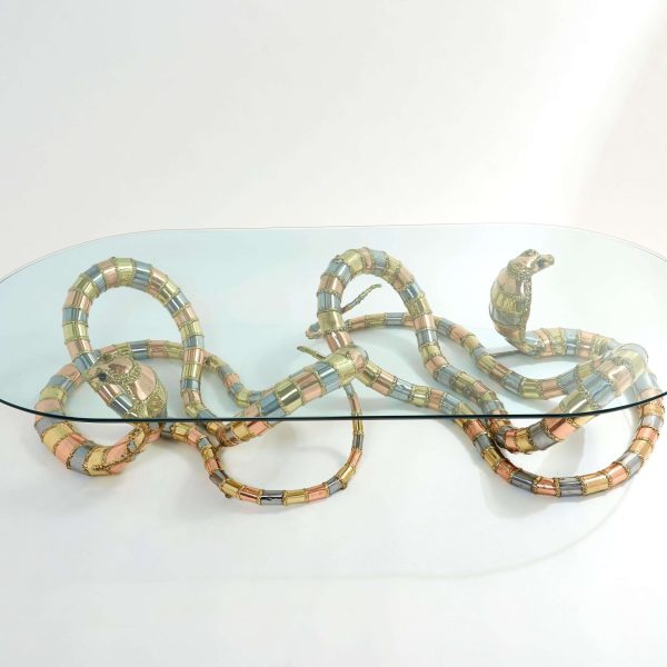 Signed Isabelle Faure Cobra Sculpture XL Coffee Table, 1970s - Image 2