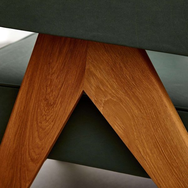 Pierre Jeanneret 053 Capitol Complex Teak Wood Green Leather Armchair by Cassina - Image 13