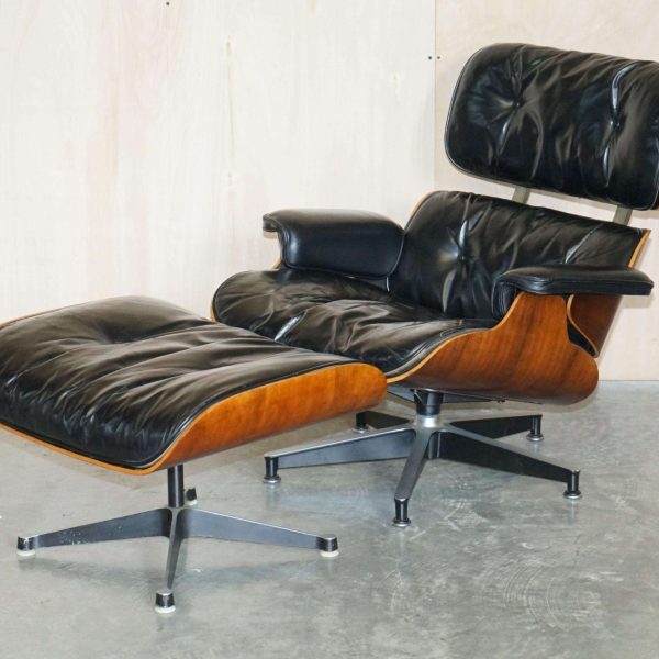 Restored 1960 Herman Miller No1 Hardwood Eames Lounge Armchair and Ottoman - Image 2