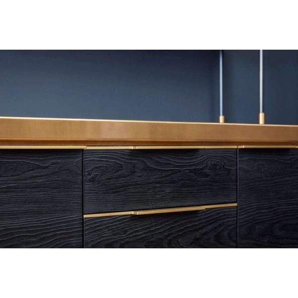 Amuneal's Charred Pine Bar Cabinet with Brass Countertop - Image 6