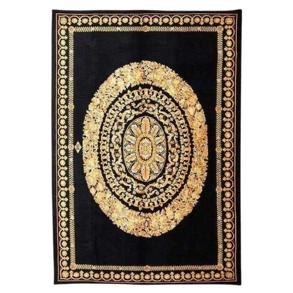 Versace Collection Rug Petit Barocco Nero Black Gold, 1980