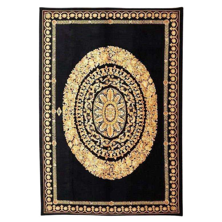 Versace Collection Rug Petit Barocco Nero Black Gold, 1980
