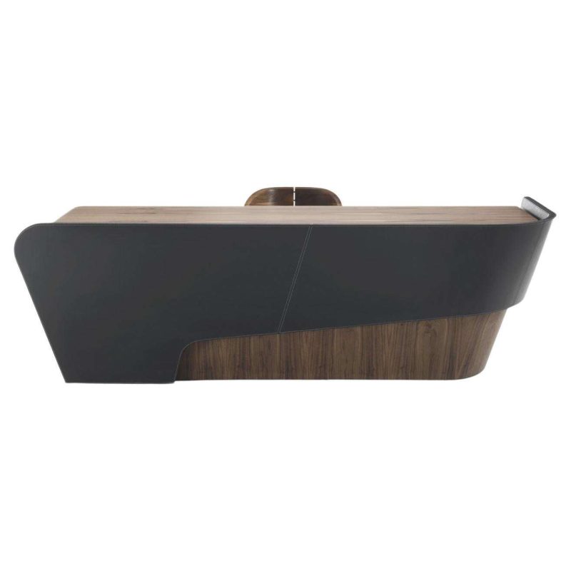 Klip Wood & Leather Writing Desk by Karim Rashid, Made in Italy
