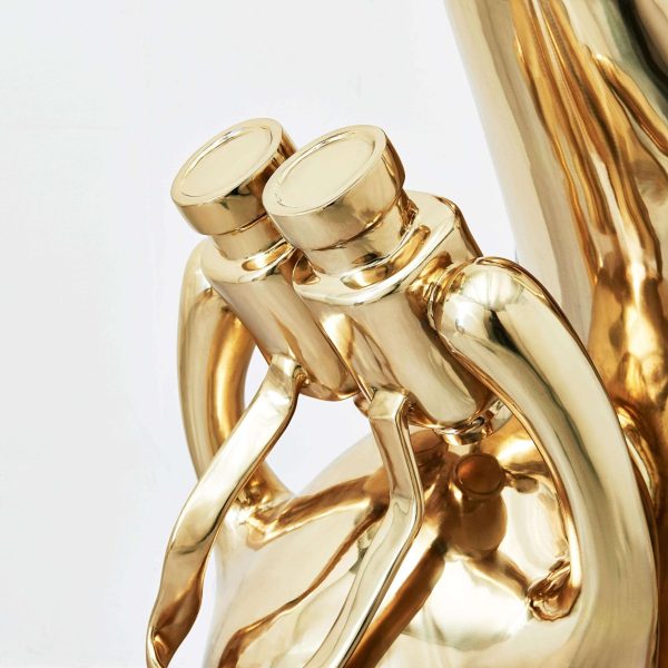 Astronomers Figurative Floor Lamp Polished Brass Gold by Zhipeng Tan - Image 4