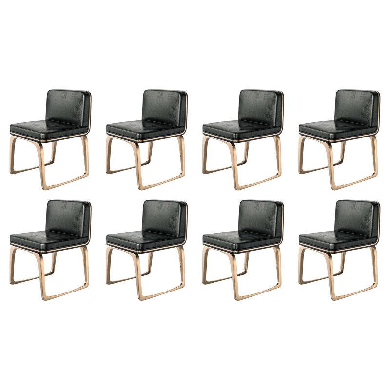 Safari XLIX Chair, Set of Eight, with Bronze & Tailor Made Leather
