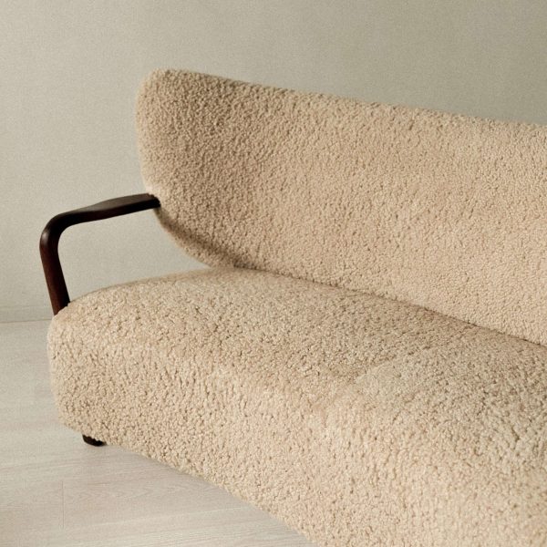 Rare Vintage Viggo Boesen Sofa in Shearling, Produced by Hos Wulff, Denmark 1930 - Image 10