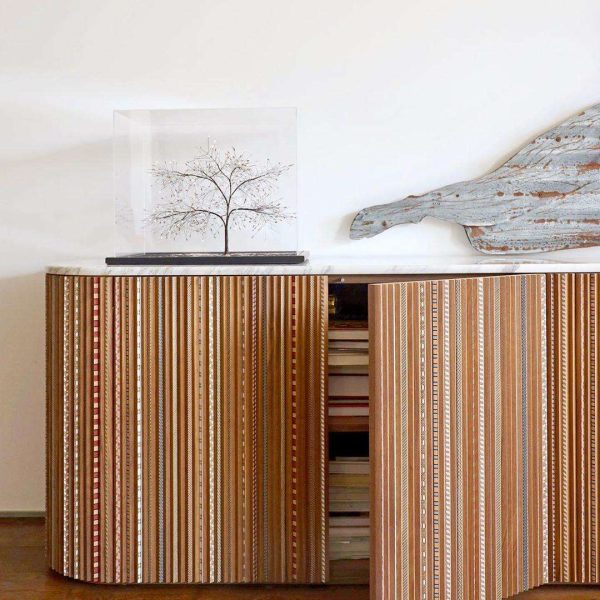 Contemporary Sideboard in American Walnut with Calacatta Marble Top - Image 5