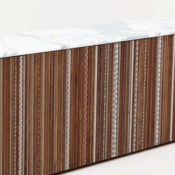 Contemporary Sideboard in American Walnut with Calacatta Marble Top - Image 3