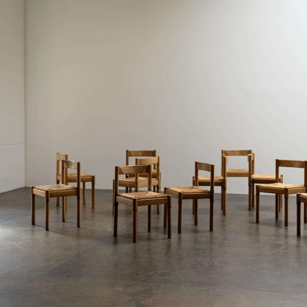 Set of 12 Wicker Seat "Carimate" Chairs by Vico Magistretti Comi, Italy, 1960s - Image 12