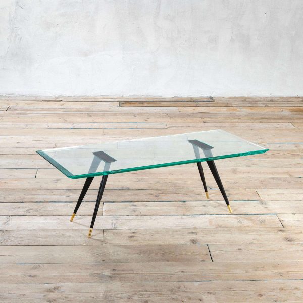 20th Century Max Ingrand Fontana Arte Low Table mod. 1817/1 Brass and Glass, 50s - Image 2