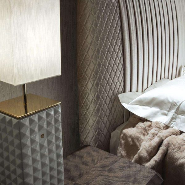 Giorgio infinity Upholstered King Size Bed Pleated Quilted Velvet Headboard - Image 6