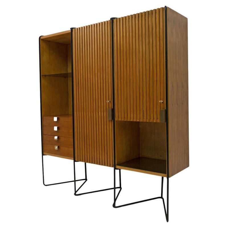 Taichiro Nakai Teak Wall Cabinet by Consorzio La Permanente Mobili, 1950s