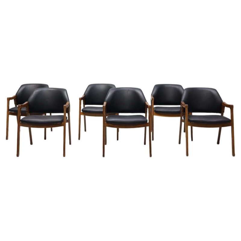 Chairs/Armchairs for Cassina Model 814 Leather, Set of Six by Ico Parisi
