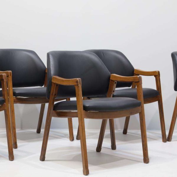 Chairs/Armchairs for Cassina Model 814 Leather, Set of Six by Ico Parisi - Image 5