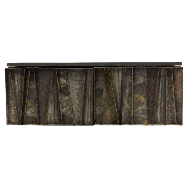Paul Evans 'PE-19' Deep Relief Floating Wall Cabinet with Slate Top, 1964