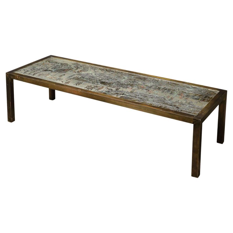 Mid-Century Modern Spring Festival Cocktail Table signed Philip & Kelvin LaVerne