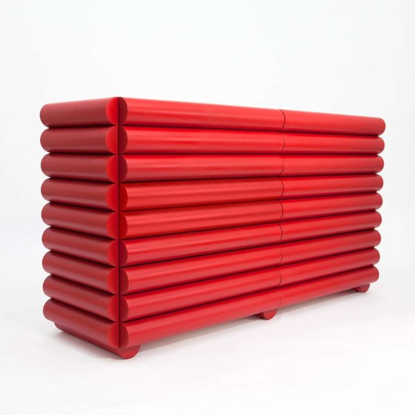 Bubble Bureau Dresser in Super Red Lacquer by Steven Bukowski - Image 2